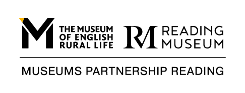logo for Museums Partnership Reading showing the combined logos of Museum of English Rural Life and Reading Museum